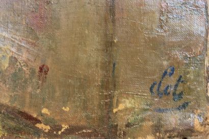 null CLOT René-Jean (1913-1997) " Vue de ville" huile sur toile signée en bas à droite...