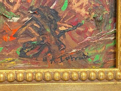 null ISTRATI Alexandre (1915-1991) "composition" huile sur carton signée en bas à...