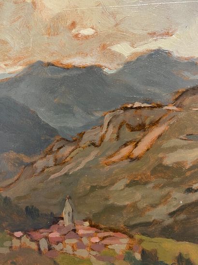 null DELVALLY Henry (XXe siècle) Paysage de montagne

huile sur panneau

signée en...