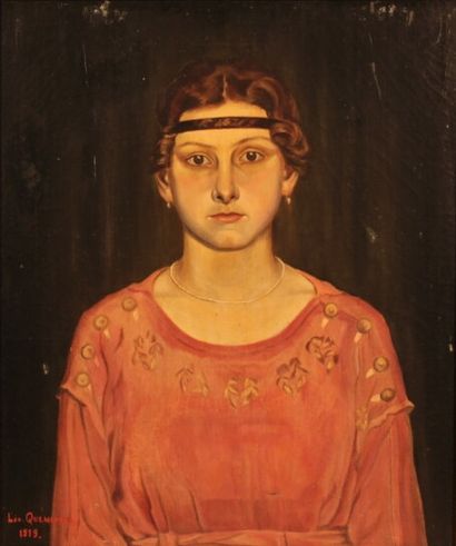 null QUEMENEUR Léo 

"Portrait de femme au bandeau", 1919

Huile sur toile

Signée...