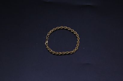 null Bracelet en or jaune (750) maille corde 5.31 g I L. 19 cm