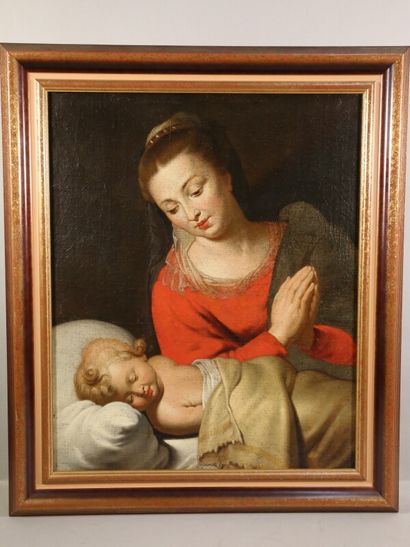 null Mère en prière et son enfant, 

huile sur toile

61 x 50 cm

restaurations et...