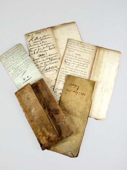 null 225. [Old papers]. Lot of various notarial deeds dealing with Basque, Bearn...