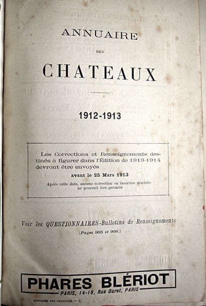 null 271. LA FARE (Armand). Annuaire des châteaux et des villégiatures. Paris, A....