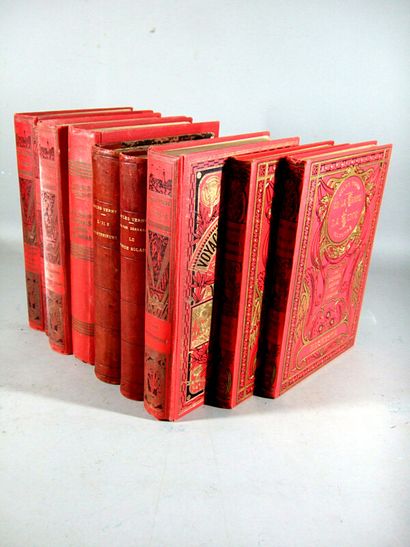 null 161. VERNE (Jules). Lot de 9 volumes de Jules Verne édités en grand in-8 chez...