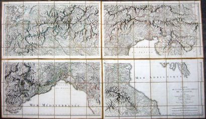 null 215. [Topographic maps]. CHAUCHARD (C. A.). Italy in four sheets, northern part....