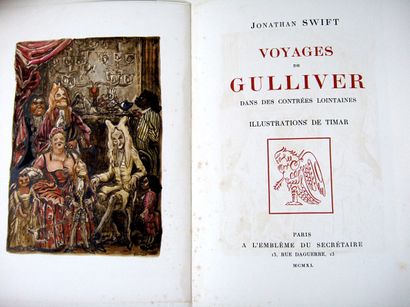 null * 157. TIMAR (Emeric, ill.) & SWIFT (Jonathan). Gulliver's travels in distant...