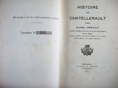 null * 328. [Vienne]. HERAULT (Alfred). ?Histoire de Châtellerault. Chatellerault,...