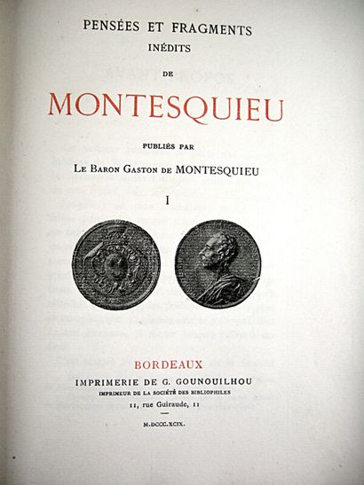 null * 103. MONTESQUIEU (Charles Louis de Secondat, baron de La Brède et de). The...