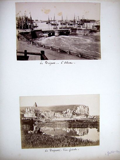 null * 208. Album photo Nord de la France et Belgique, 1881-1899. Album oblong percaline.Album...