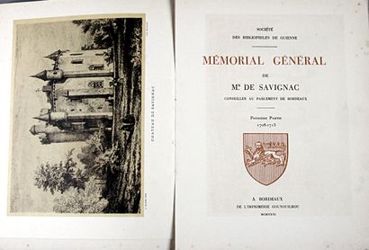 null * 296. SAVIGNAC (Joseph François Ignace Labat de). Mémorial général de Mr. de...