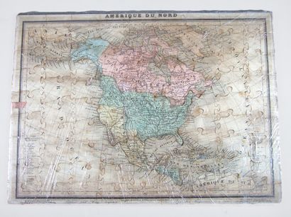 null * 213. [Atlas puzzle]. Atlas of geography. Paris, Huet, n.d. (ca. 1850). 46...