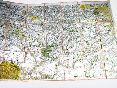 null * 216. [Topographic maps]. Lot of 9 Cassini or Taride type maps, canvas-backed...