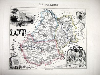 null * 212. [Atlas]. VUILLEMIN (Alexandre). France, a new illustrated atlas of the...