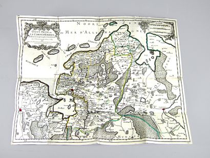 null * 217. [Carte XVIIIe]. SANSON (Nicolas). Oost-Frise ou le Comté d'Embden subdivisé...