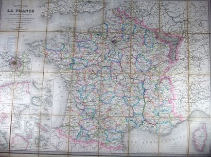 null * 220. [Map of France]. VUILLEMIN (Alexandre). New map of France and its colonies....