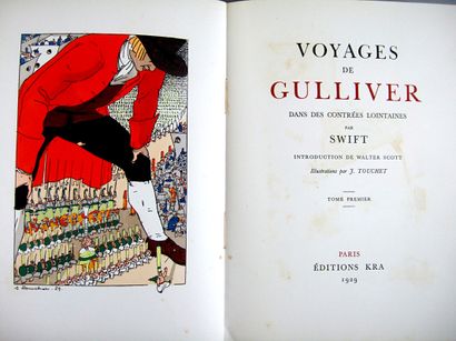 null * 158. TOUCHET (Jacques, ill.) & SWIFT (Jonathan). Voyages de Gulliver dans...