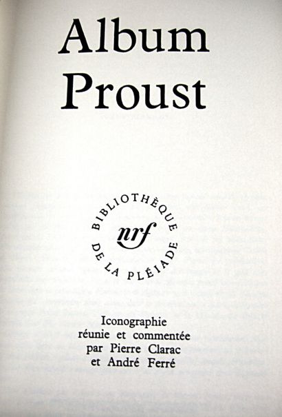 null 193. [La Pléiade]. Album Proust. Paris, Bibliothèque de la Pléiade, NRF, 1965....