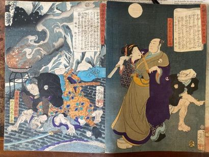  Album d'estampes, comprenant : 
- Tsukioka Yoshitoshi (1839 -1892) 
 - 49 oban tate-e...