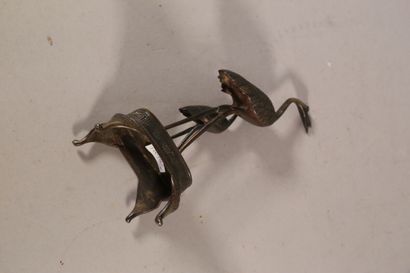 null Deux grues, sujet en bronze - H. 21 cm
