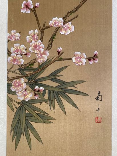 null Branches fleuris aux oiseaux 

deux encres sur soie

48 x 17,5 cm