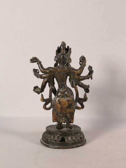 null Shiva en bronze - H. 19,5 cm