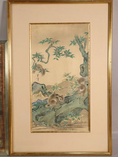 null JAPON - Fin Epoque EDO (1603 - 1868)

Ensemble de deux peintures, encre et couleurs...