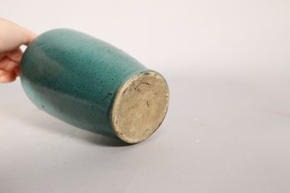 null Vase bouteille en céramique bleue - H. 24 cm