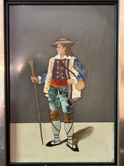 null "homme en costume traditionnel"

Tableau en marqueterie de marbre et pierres...