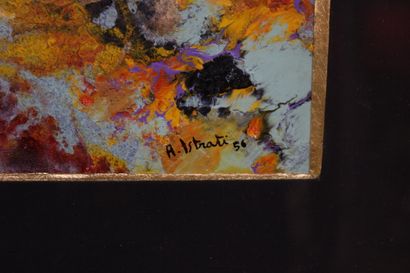 null ISTRATI Alexandre (1915-1991) 

"Composition" 

huile sur carton signée en bas...