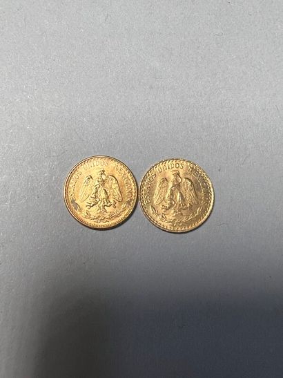 null Deux pièces de dos pesos mexicains 1945 - 3,32 g