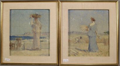 null Deux études : Femme à la coupe / Femme au champ de blé

Deux toiles sur panneau...