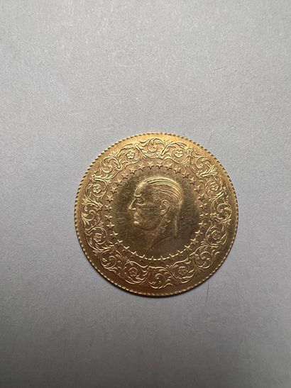 null 100 kurush (Turquie) pièce en or datée 1963 - 7,03 g / diamètre 31,5 mm