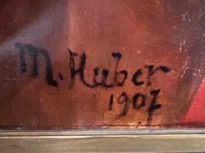null HUBER M. XIX-XXéme "portrait de magistrat" huile sur toile, signée en bas à...