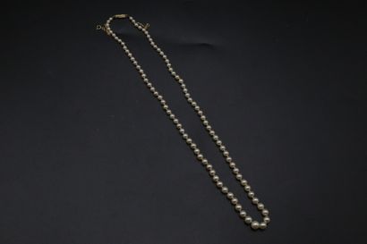 null Collier de perles de culture en chute (3,35 - 7 mm), fermoir or jaune 750 millièmes...