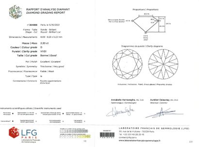 null Solitaire en or gris (750), monture bandeau ajourée, orné d'un diamant rond...