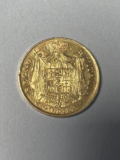null Pièce de 40 lires Napoleone Imperatore 1814 M 12,88 g