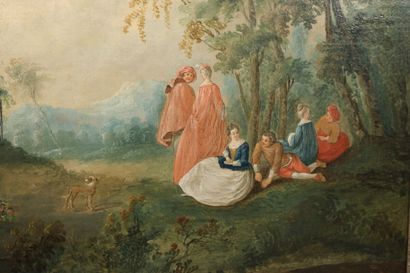 null Ecole française du XVIIIe siècle

Scène galante 

Huile sur toile 

69,5 x 81,5...