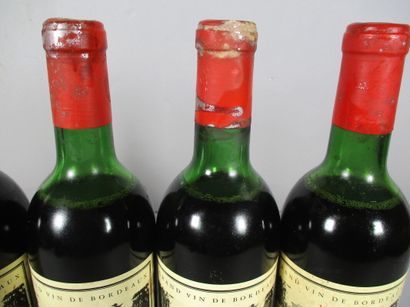 null 6bllesCh. DE CLOTTE haute épaule, étiquettes salesBordeaux Supérieur1970