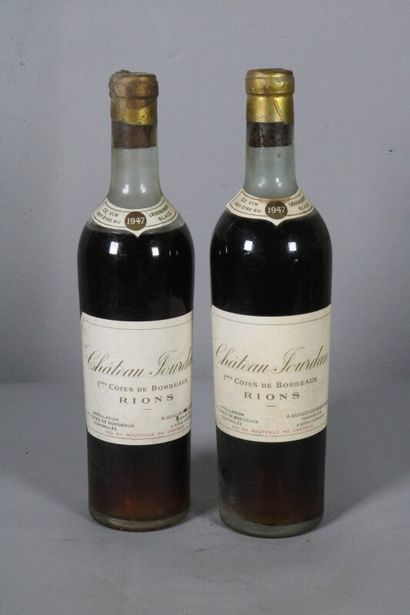 null 2bllesCh. JOURDAN mi-épaule, étiquettes salesPremières-Côtes-de-Bordeaux194...