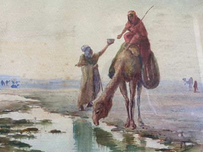null Édouard HERZIG (1860-1926)

Camp de touareg près de l'oued

aquarelle

signée...