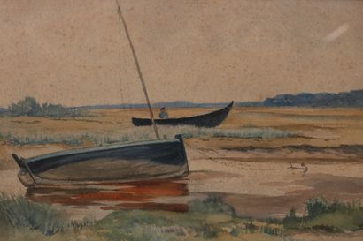 null Raoul DOSQUE (1860-1937)

Marée basse à Andernos ? 

Aquarelle signée en bas...
