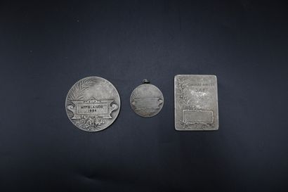 null Three silver bronze medals, one mounted as a pendant