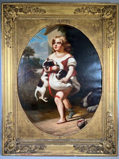 null CHERELLE Léger (1816-1879)

Jeune fille aux chiots

huile sur toile (réstaurations)

signée...