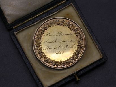 null Médaille de mariage en argent, gravée et datée 1848 - 22.26 g