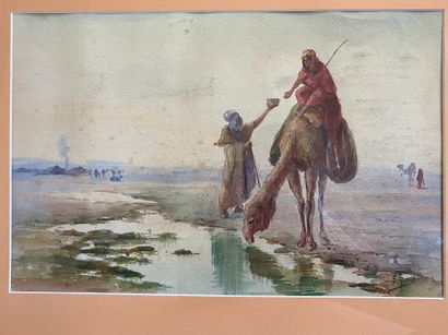 null Édouard HERZIG (1860-1926)

Camp de touareg près de l'oued

aquarelle

signée...