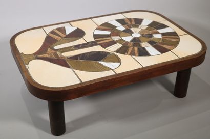 null Roger CAPRON (1922-2006)

Table basse modèle « Shogun » à plateau rectangulaire,...
