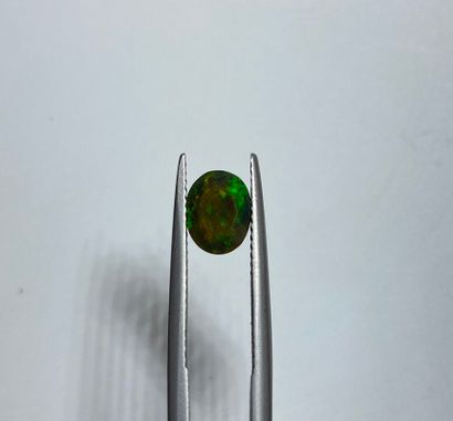 null Opale ovale facetté sur papier - 1 ct