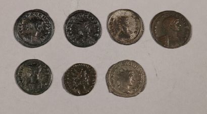 null Ensemble de 7 Antoniniens de billon et petits bronzes de Volusien, Probus (4...