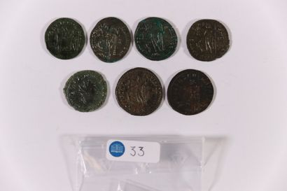 null Ensemble de petits bronzes des 3 et 4 ème siècle, Dioclétien (2 ex.), Gallien,...